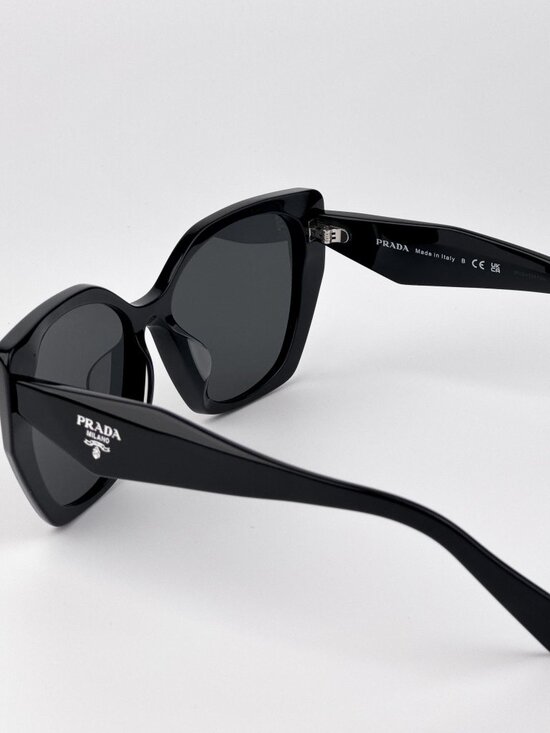 Prada PR19ZSF 1AB5S0 Women’s Cat Eye Sunglasses – Black / Dark Grey main image 9
